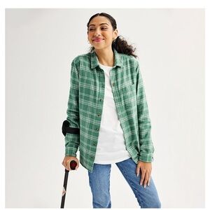 Women's Sonoma Goods for Life Adaptive Easy Dressing Essential Flannel Shirt